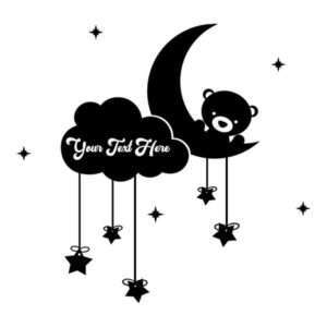 Teddy Bear Moon Stars and Clouds (Customizable)